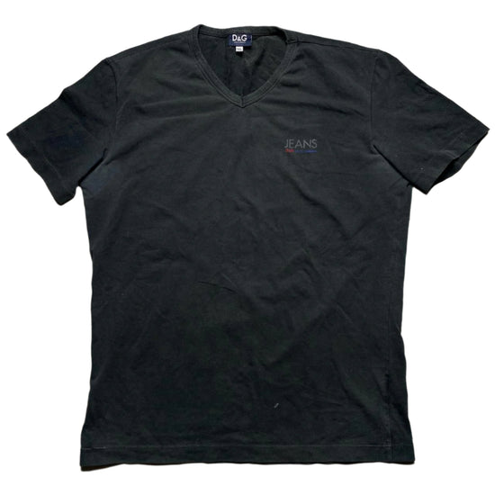 Dolce & Gabbana Vintage V Neck Black T Shirt (XL)