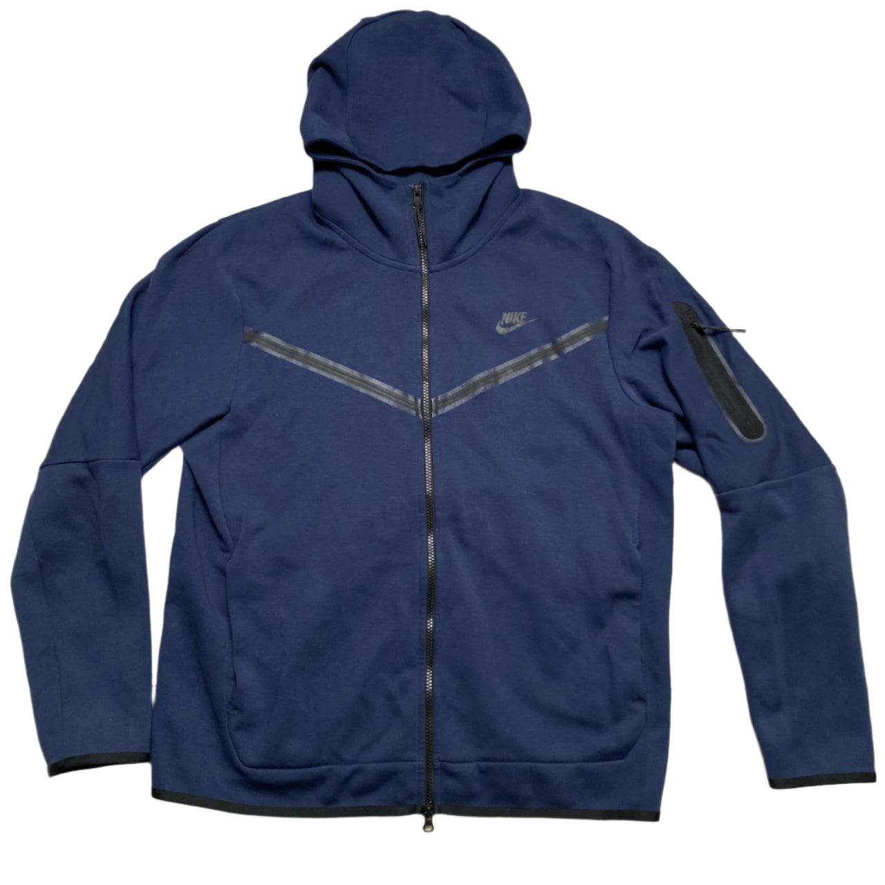 Nike Tech Fleece Navy and Black Hoodie (L)