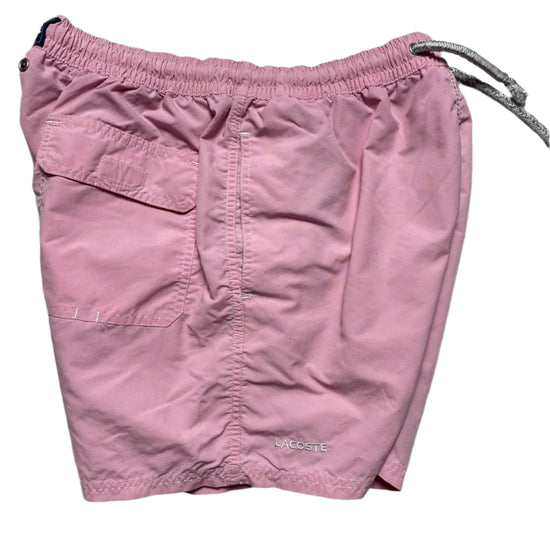 Lacoste Pink and White Swimming Trunk Shorts (M)