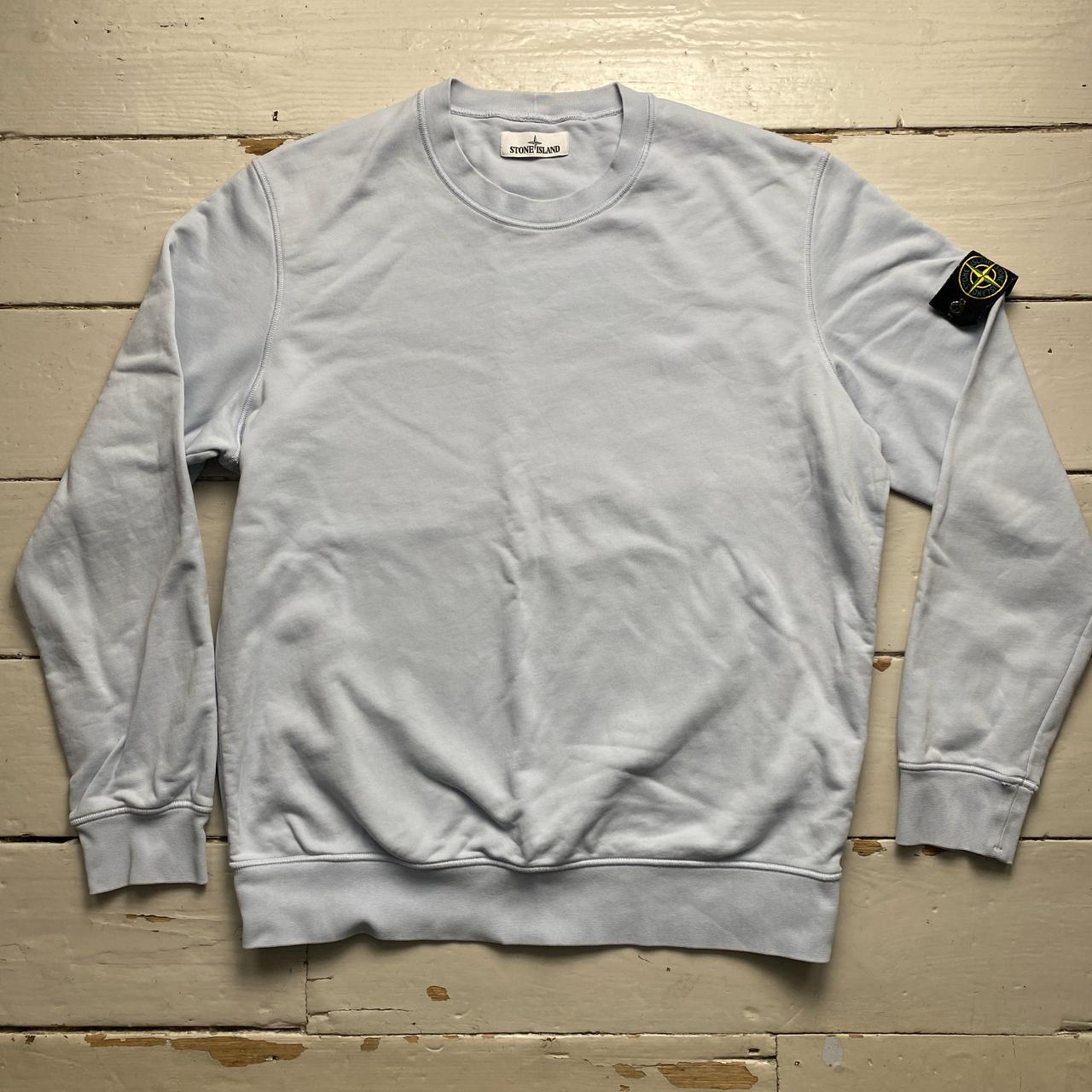 Stone Island Light Blue Crewneck Jumper