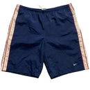 Nike Vintage y2k Navy Red and White Swoosh Shell Trackpant Shorts (XL)