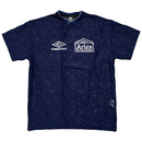 Umbro Aries Centenary Blue and Silver Lace Football Style T Shirt Jersey (L)