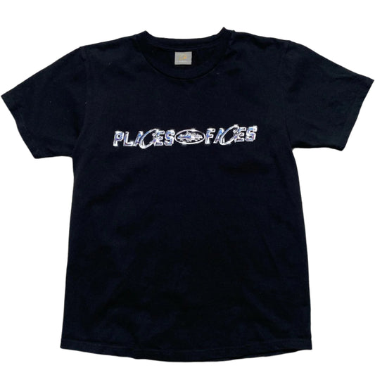 Corteiz Places and Faces Black Chrome T Shirt (M)