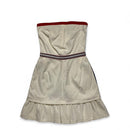 Dolce and Gabbana Vintage Cream White Red and Navy Tennis Dress Pleated Skirt (S)