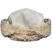 Napapirji Cream White Ear Flap Dog Ear Sherpa Cap