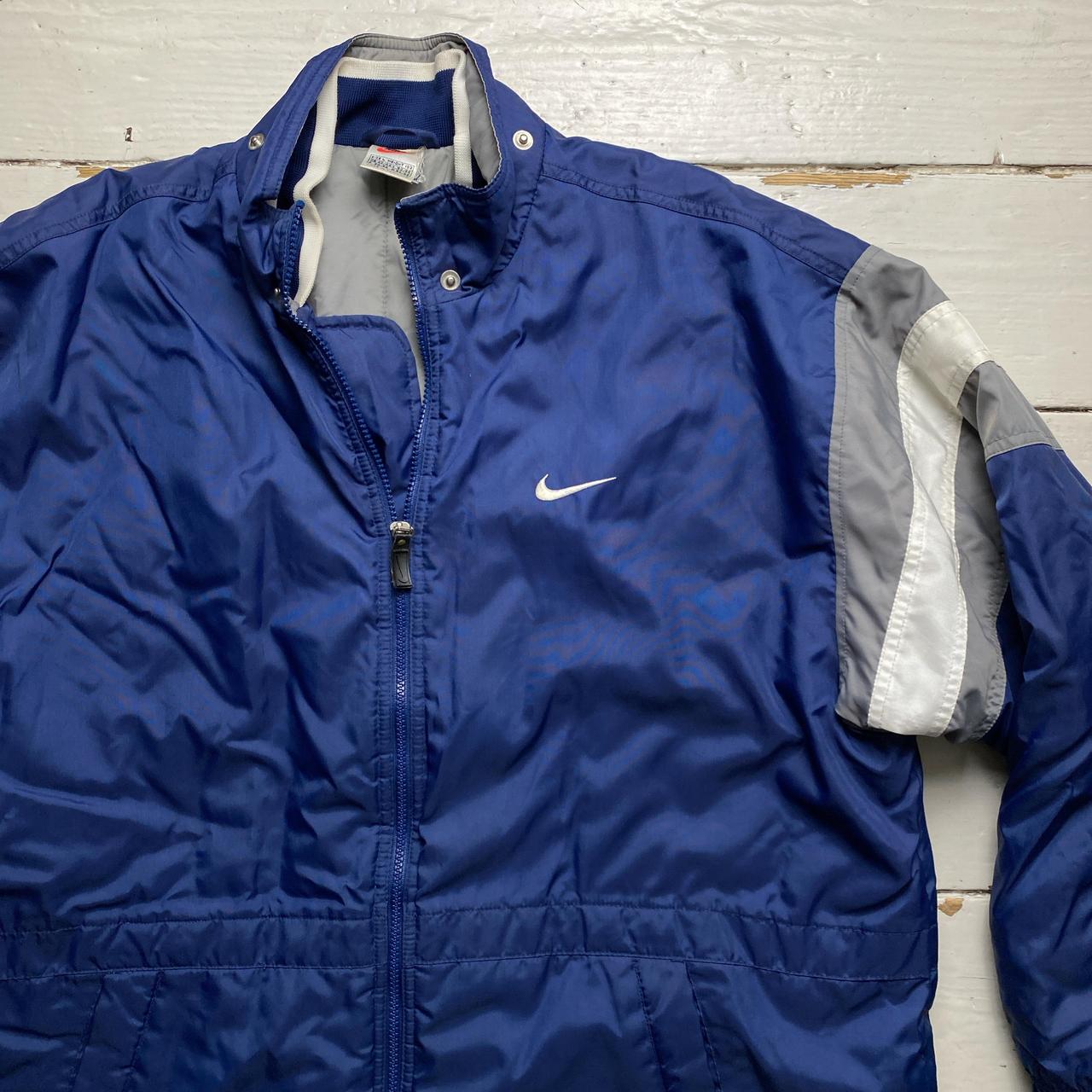 Nike Vintage 90’s Navy Grey and White Padded Jacket