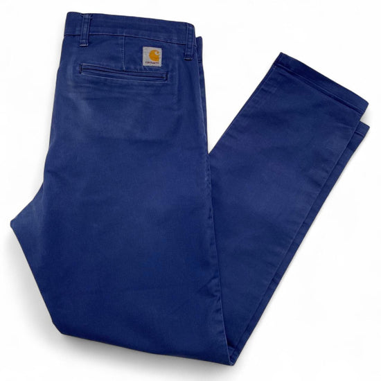 Carhartt Sid Pant Blue Slim Straight Trousers (38W)