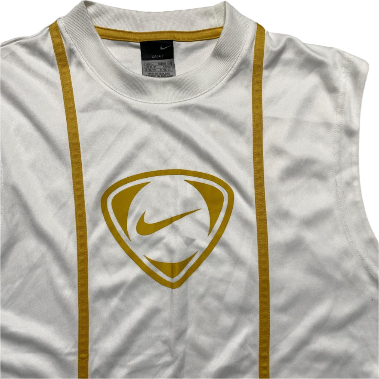Nike Vintage Football White and Gold Vest (M)