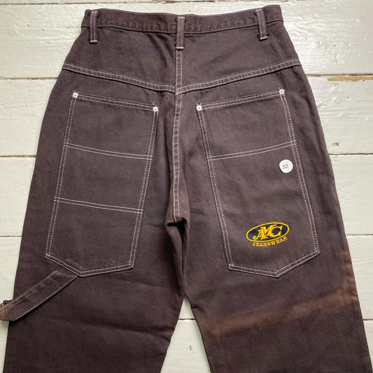 AMC Jeanswear Vintage 90’s Baggy Brown White Stitch Cargo Carpenter Jeans