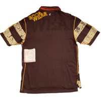 Rocawear Brown Cream and Yellow Polo Shirt (M)