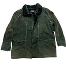 Anna Polare Vintage Green Sheepskin Fur Lined Coat (XL)