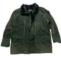 Anna Polare Vintage Green Sheepskin Fur Lined Coat (XL)