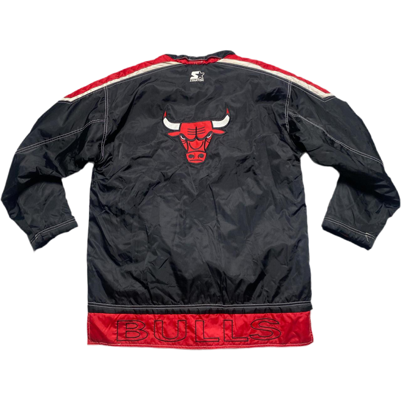 Chicago Bulls Vintage 90’s Starter Black Red and White Jacket (XL)