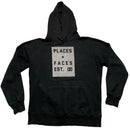 Places and Faces Black and Silver Reflective Hoodie (XL)