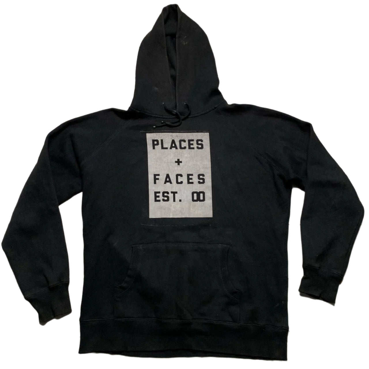 Places and Faces Black and Silver Reflective Hoodie (XL)