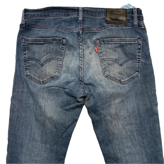 Levis 511 Navy Blue Stonewash Distressed Jeans (32W)