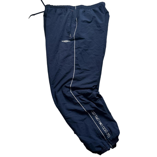 Umbro Navy and White Baggy Trackpant Shell Bottoms (XL)
