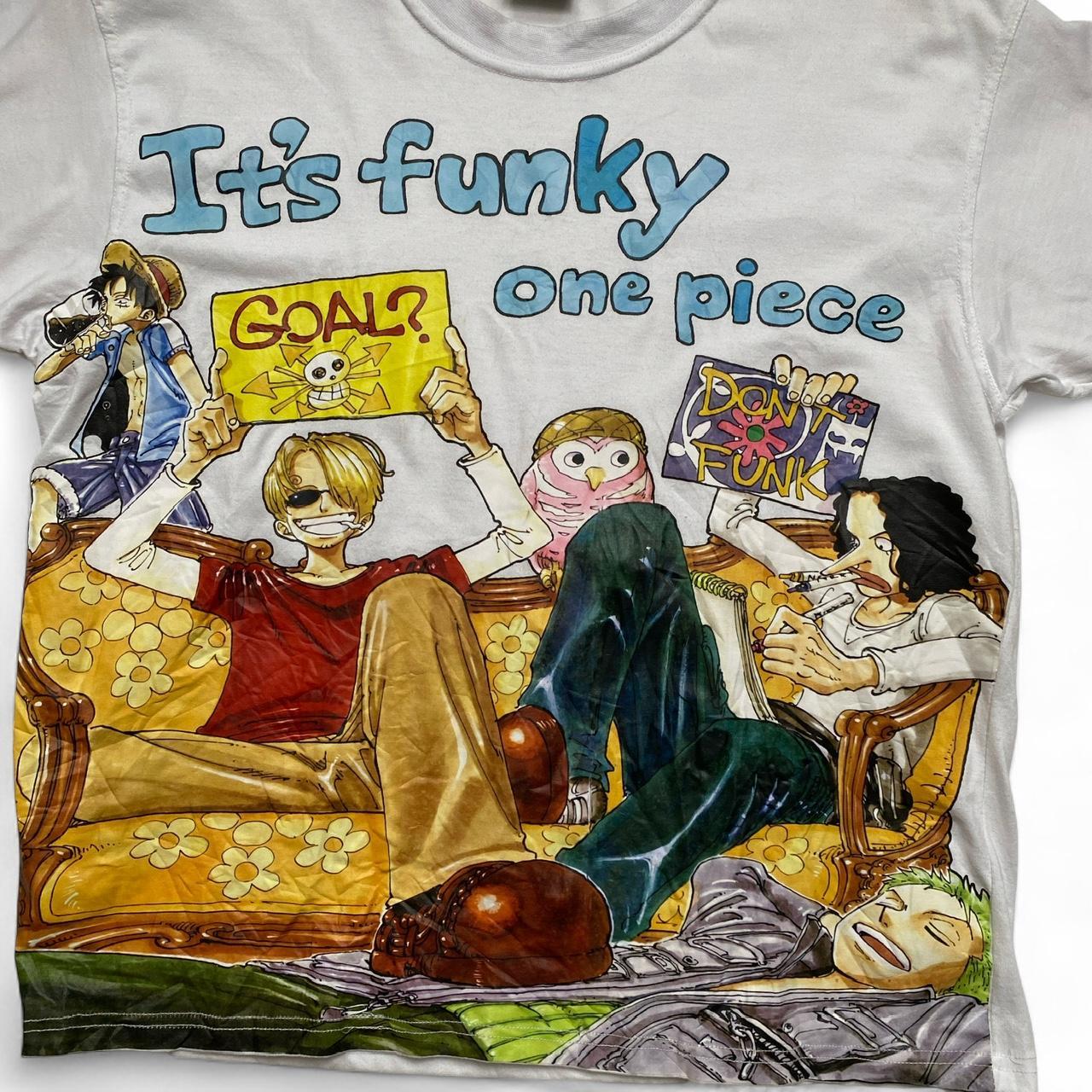 One Piece Anime White Graphic T Shirt (L)