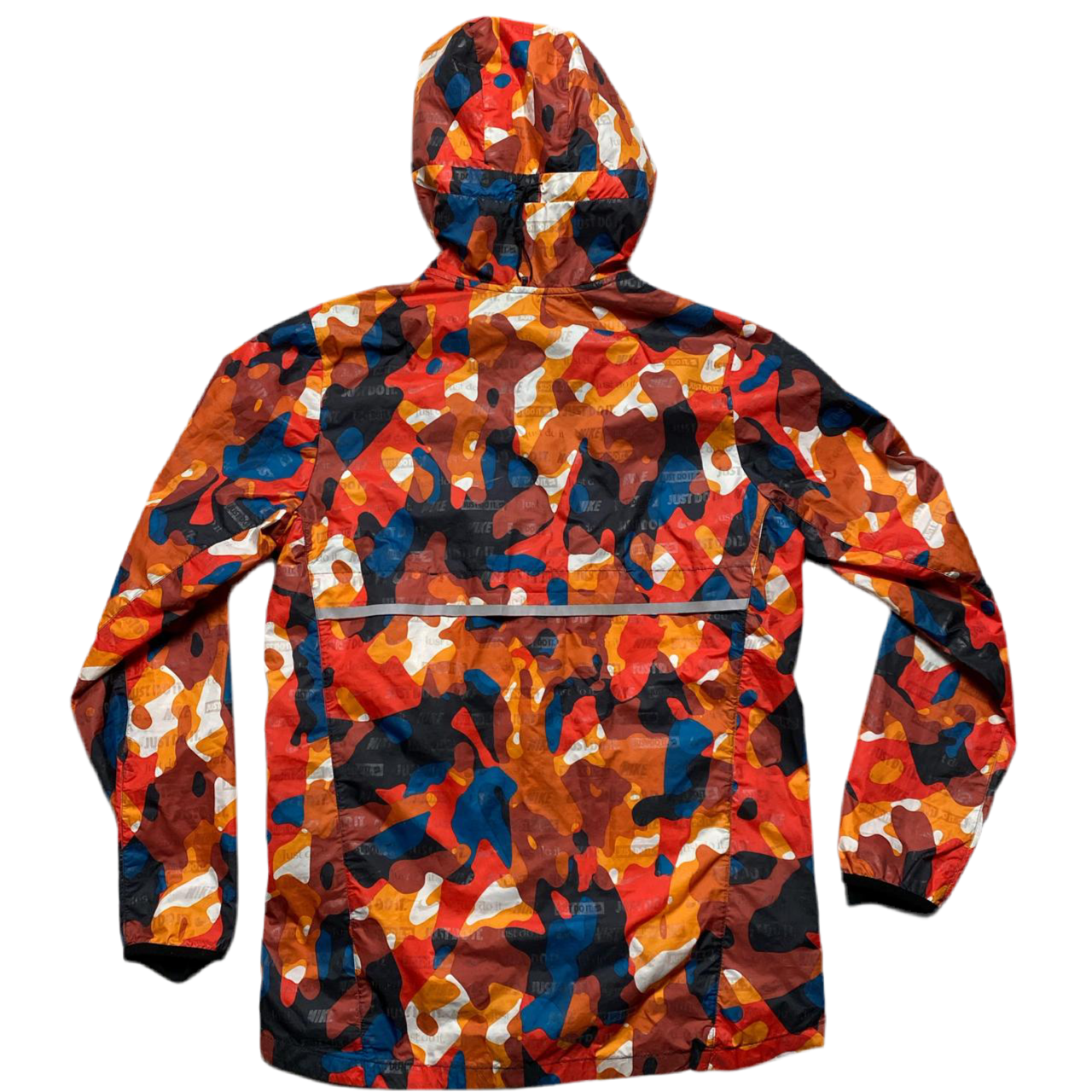 Nike Running Shield Ghost Orange Blue White Camouflage Windbreaker Jacket (S)