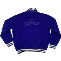 Armani Jeans Blue and White Vintage 90’s Fleece Quarter Zip Jumper (L)