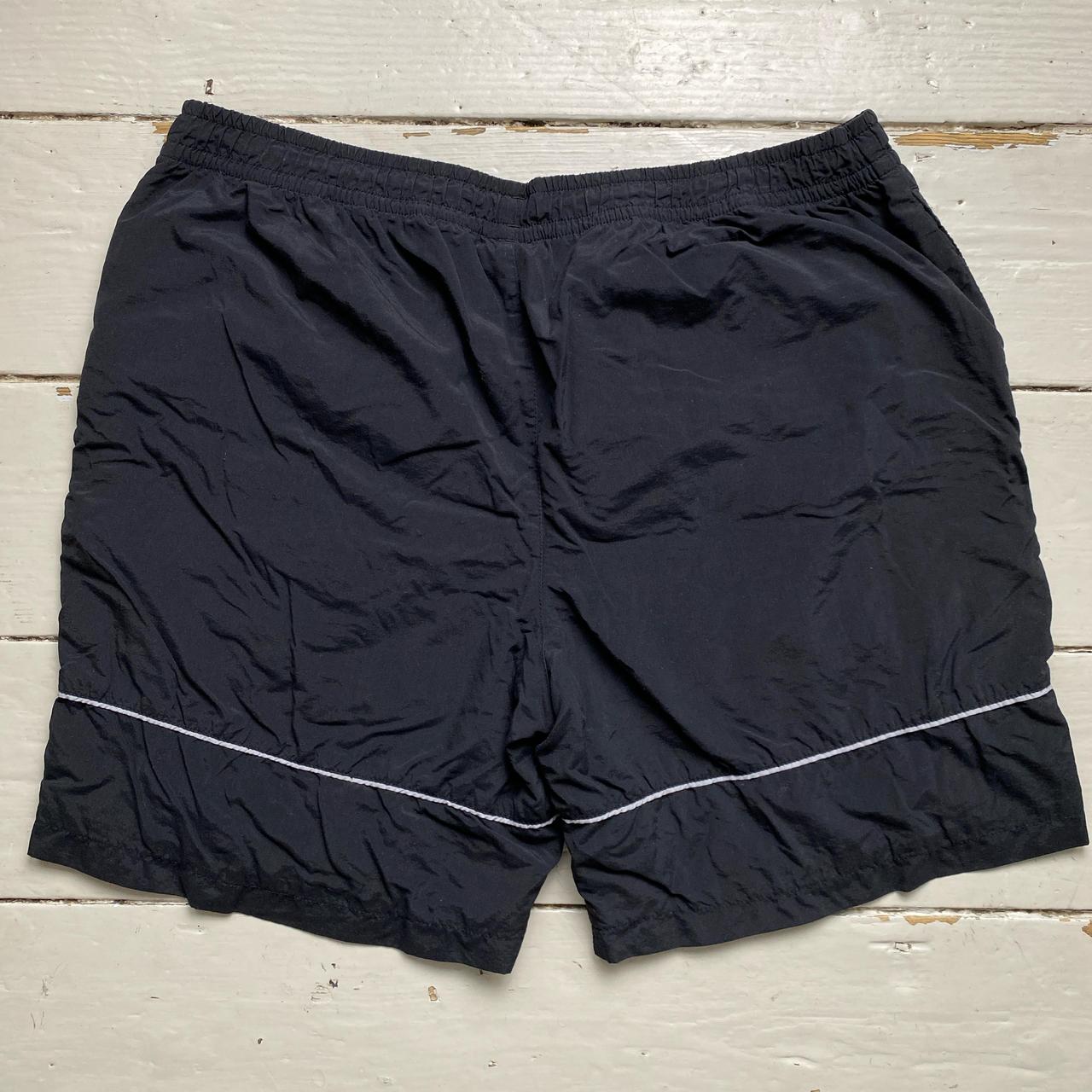 Lacoste Vintage Black and White Shell Trackpant Shorts