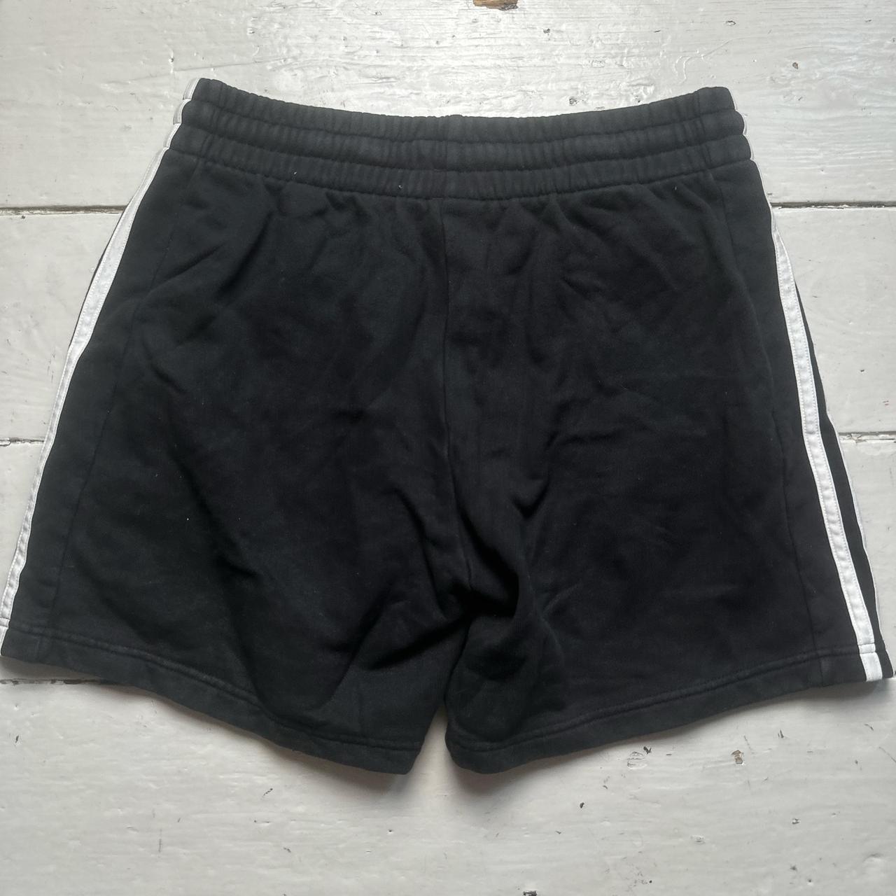 Adidas Black and White Stripe Shorts