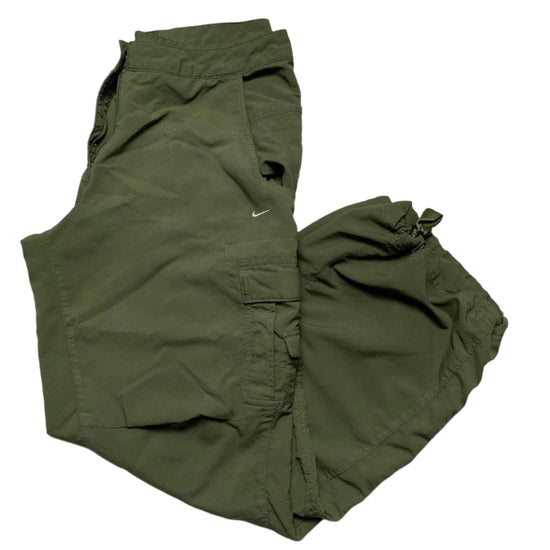 Nike Khaki Green and Pink Swoosh Baggy Womens Cargo Snopant Trousers (12)