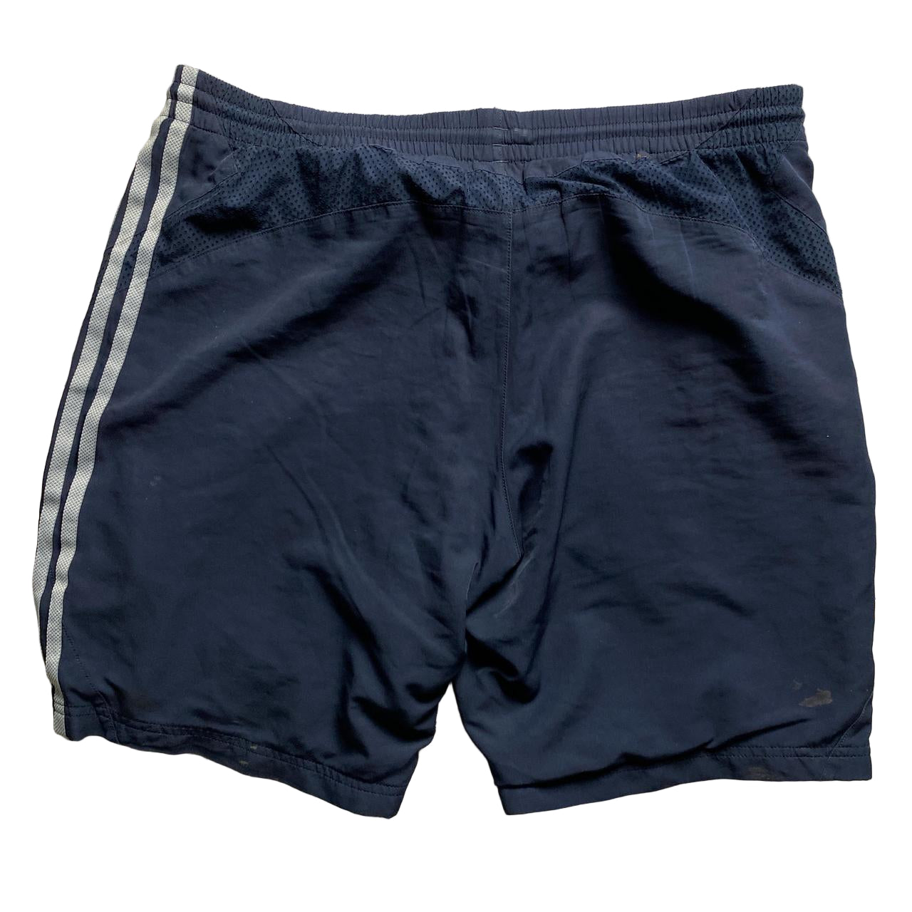 Adidas Vintage Navy and Grey Shell Trackpant Shorts (M)