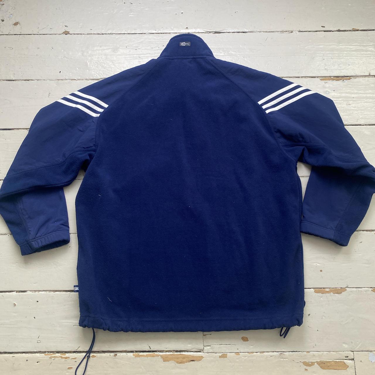 Adidas Navy and White Climawarm Fleece and Shell Zip Jumper