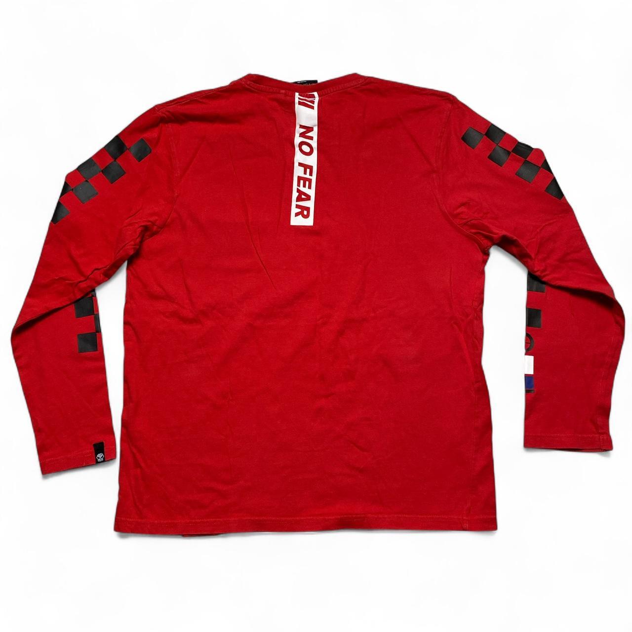 No Fear Long Sleeve Red and Black Racing Long Sleeve T Shirt (L)