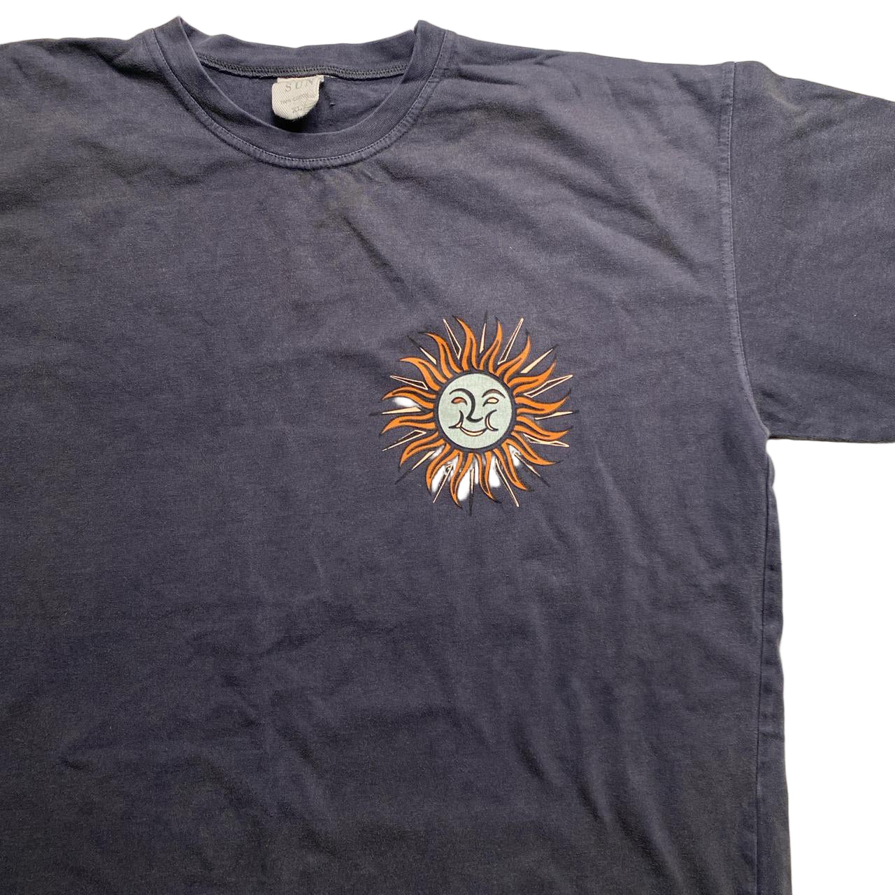 Fun Sun Smiley Face Vintage 90’s T Shirt Grey (XL)