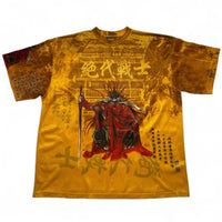 Dare Fox Vintage y2k Anime Japanese Jersey Yellow and Red (2XL)