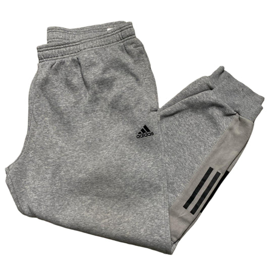 Adidas Grey and Black Baggy Joggers (2XL)