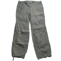 No Fear Vintage Khaki Heart Embroidery Cargo Trousers (12 UK)