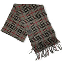 Burberry Vintage Cashmere Wool Scarf Grey Black and Red