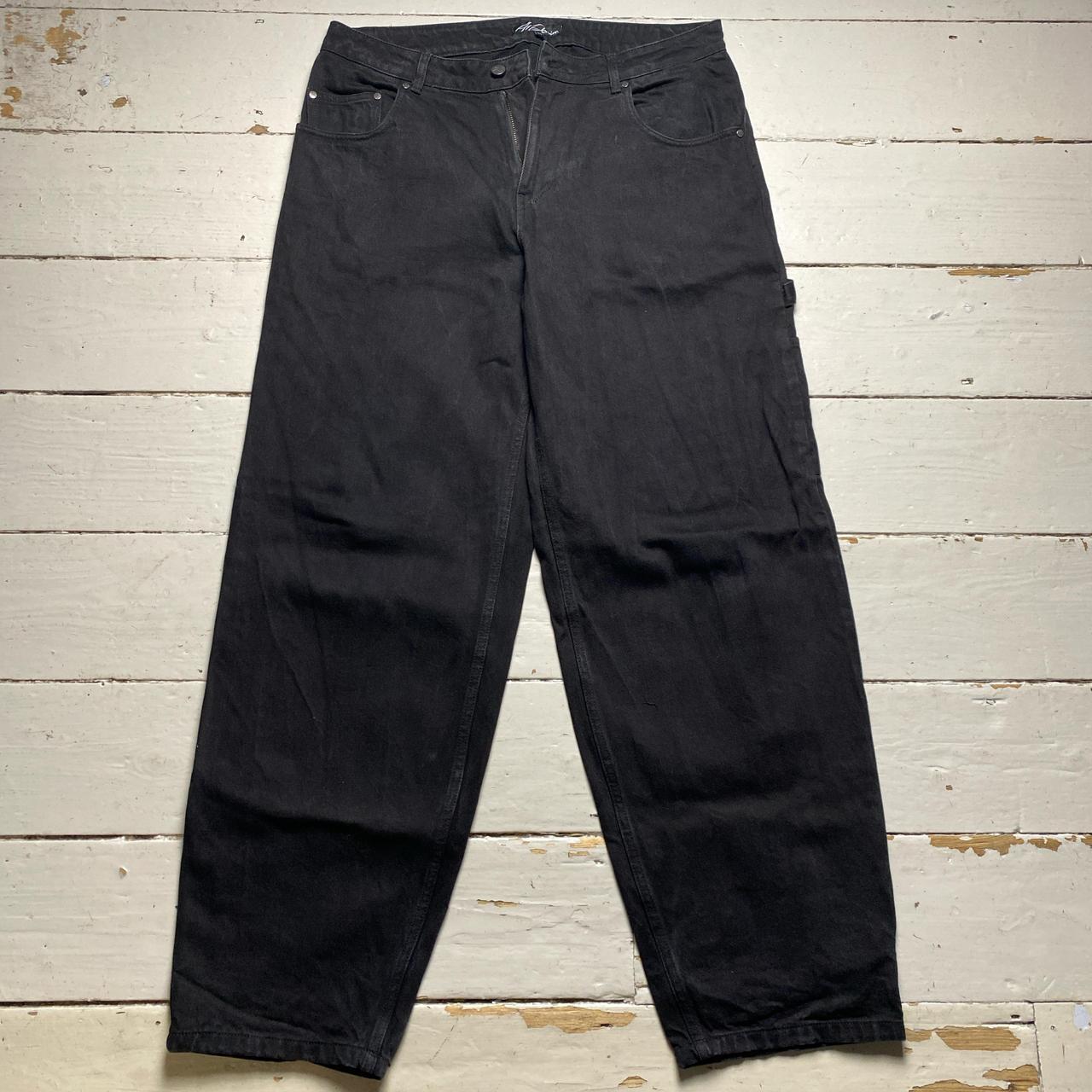 A1 Denim Soho Yacht Club Black Baggy Carpenter Cargo Denim Jeans