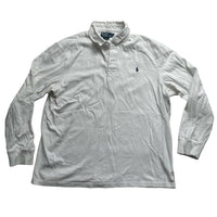 Polo Ralph Lauren White and Navy Rugby Polo Shirt (XL)