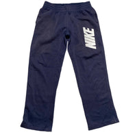 Nike Club Navy and White Spellout Joggers (L)
