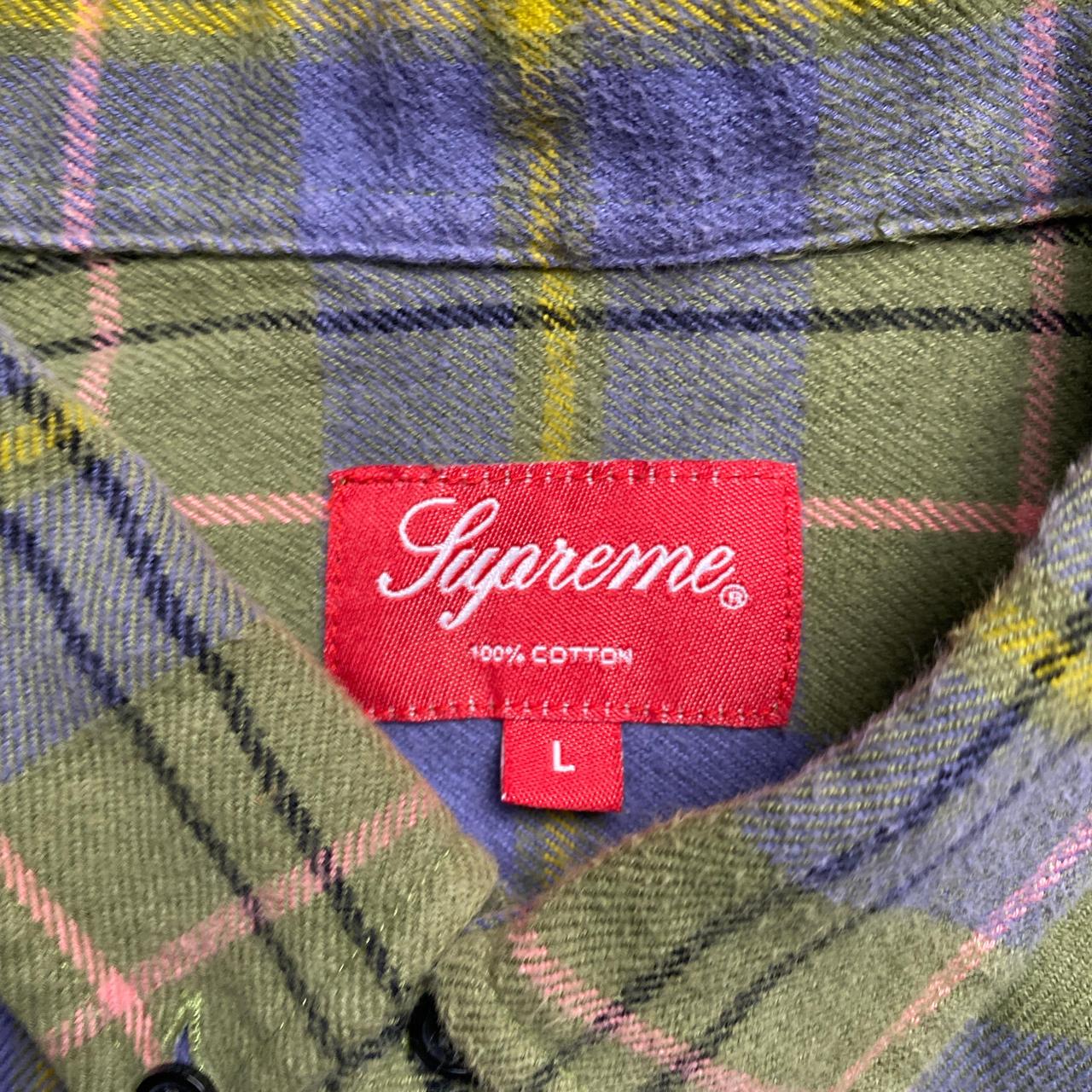 Supreme Plaid Checked Shirt Green Pink and Blue