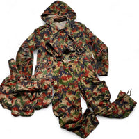 Swiss Army Camo M70 Camouflage Red Green and Brown Vintage Full Suit Jacket Trousers and Bag (XL)