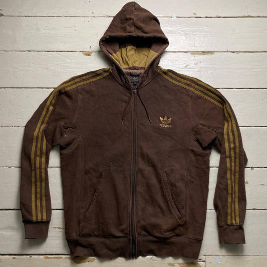 Adidas Originals Brown Two Tone Vintage Hoodie