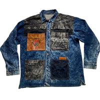 Young Blood Vintage 90’s Cartoon Embroidery Baggy Denim Jacket (XL)