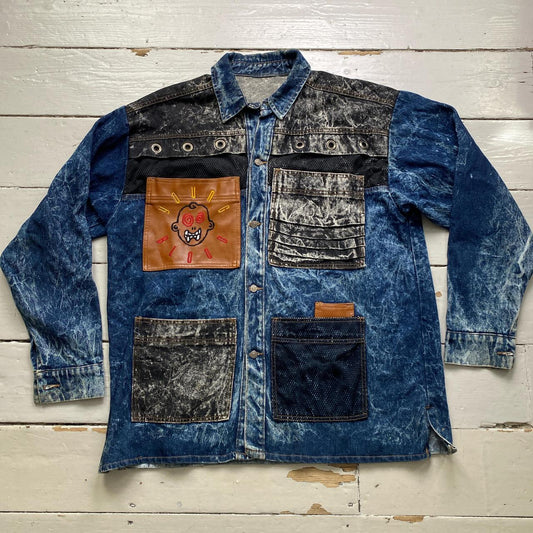 Young Blood Vintage 90’s Cartoon Embroidery Baggy Denim Jacket