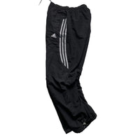 Adidas Black and Grey Shell Trackpant Baggy Bottoms (S)