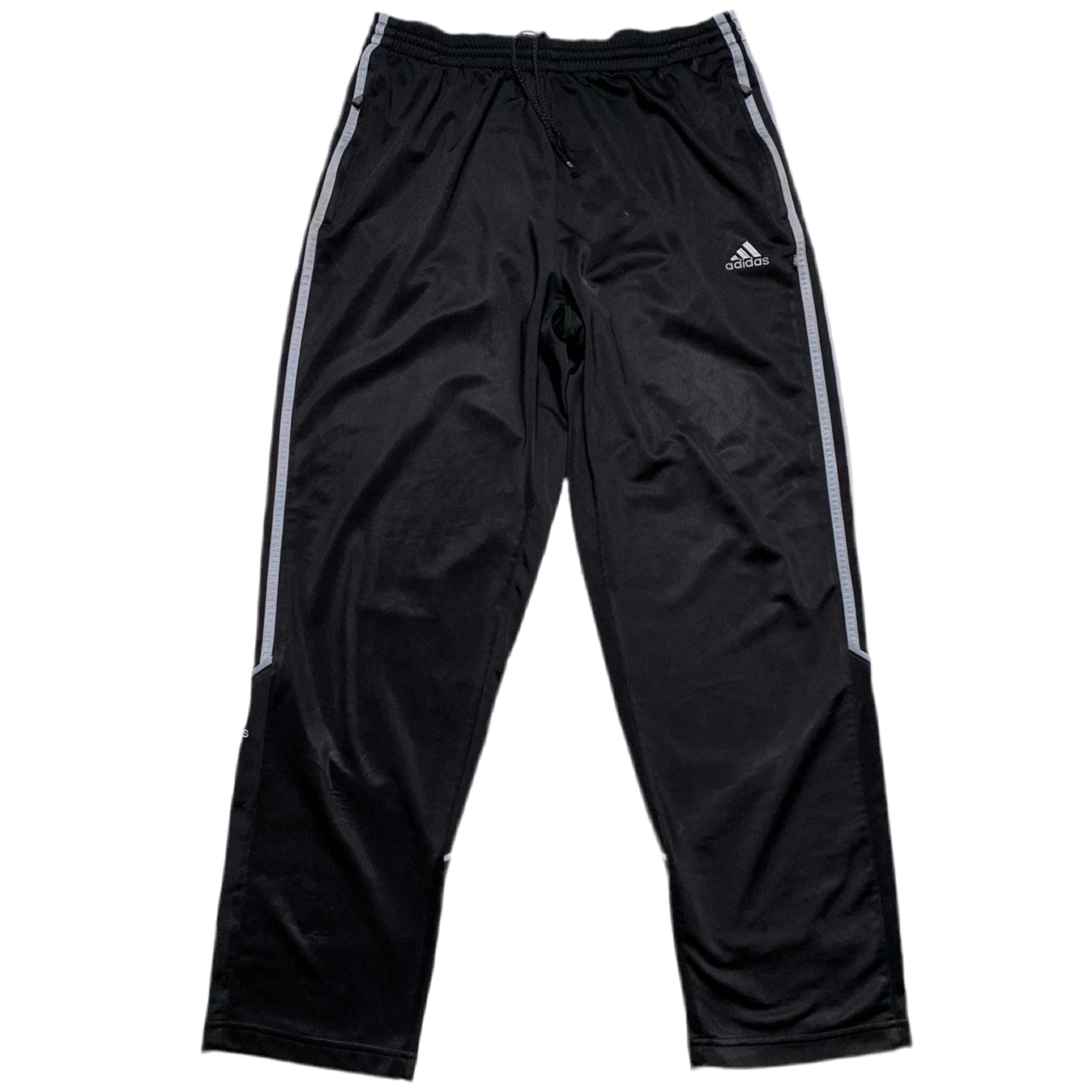 Adidas Vintage Black and Grey Trackpant Bottoms (M)