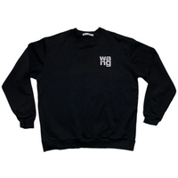 Alexander Wang Black and Reflective Silver Logo Jumper (L)