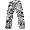 Aries Arise White and Black Newspaper Print Jeans (33W)