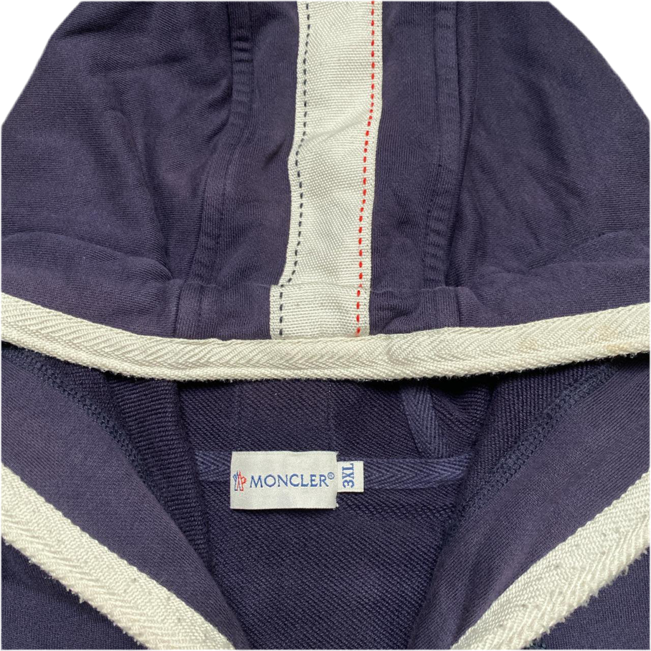 Moncler Navy and White Hoodie (3XL)