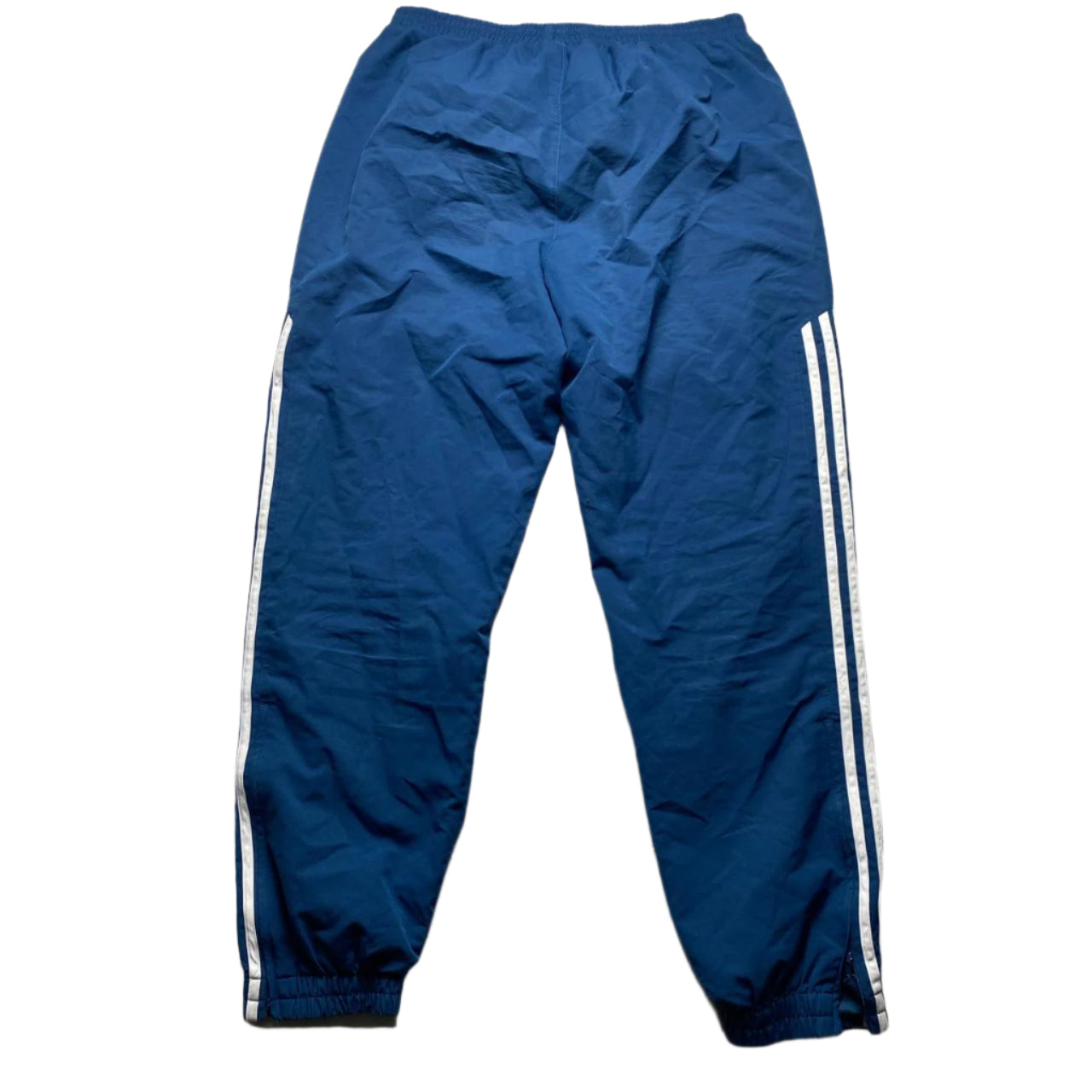 Adidas Blue and White Baggy Shell Trackpant Bottoms (M)