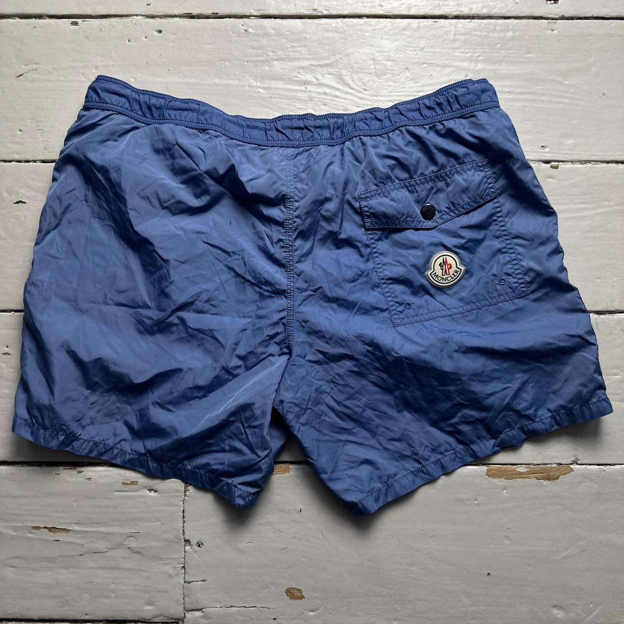 Moncler Swim Shorts Light Blue White and Grey